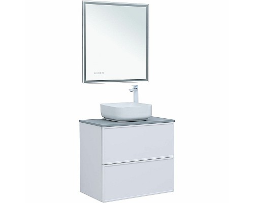 Тумба под раковину Aquanet Арт 75 313255 подвесная Белая матовая