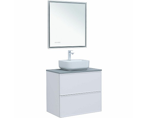 Тумба под раковину Aquanet Арт 75 313255 подвесная Белая матовая