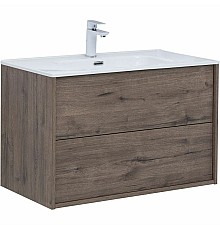 Тумба под раковину Aquanet Lino 80 Flat 287543 подвесная Дуб веллингтон