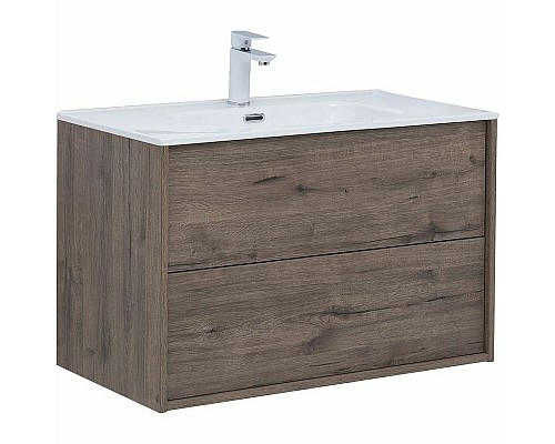 Тумба под раковину Aquanet Lino 80 Flat 287543 подвесная Дуб веллингтон Тумба под раковину Aquanet Lino 80 Flat 287543 подвесная Дуб веллингтон