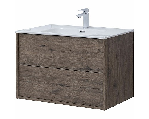 Тумба под раковину Aquanet Lino 80 Flat 287543 подвесная Дуб веллингтон Тумба под раковину Aquanet Lino 80 Flat 287543 подвесная Дуб веллингтон