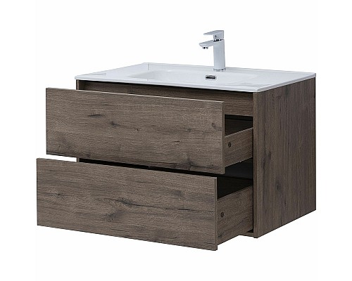 Тумба под раковину Aquanet Lino 80 Flat 287543 подвесная Дуб веллингтон Тумба под раковину Aquanet Lino 80 Flat 287543 подвесная Дуб веллингтон