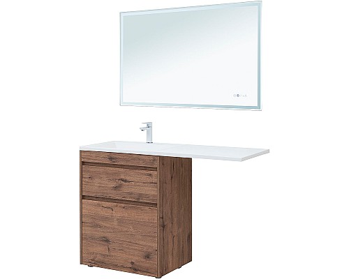 Тумба с раковиной Aquanet Токио 130 L 335589 Дуб веллингтон