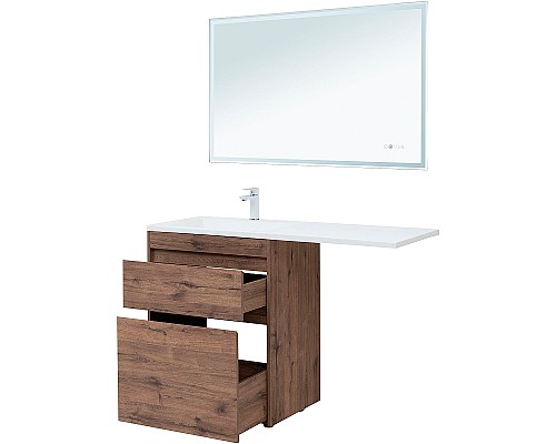 Тумба с раковиной Aquanet Токио 130 L 335589 Дуб веллингтон