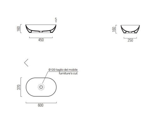 Раковина-чаша GSI Pura 60 883409 Белая матовая