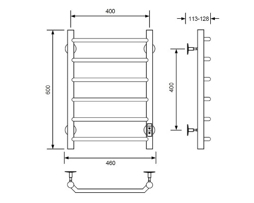 Электрический полотенцесушитель Comfysan Scola EC-6 60x40 Хром