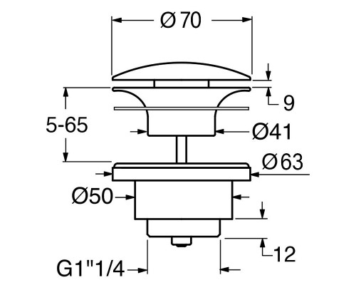 Донный клапан GSI Spares PVC05 click-clack Tortora opaco