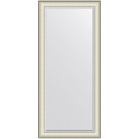 Зеркало Evoform Exclusive 164х74 с фацетом в багетной раме - Белая кожа с хромом 78 мм
