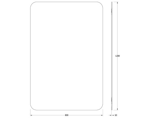 Зеркало Evoform Colora 120х80 BY 0440 с окантовкой - Черный цвет