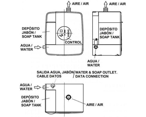 Сушилка для рук с краном и дозатором мыла Nofer Concept 3 01902.S Сатин