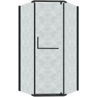 Душевой уголок Grossman Pragma 100х100 302.K33.03.1010.21.02 профиль Черный матовый стекло шиншилла