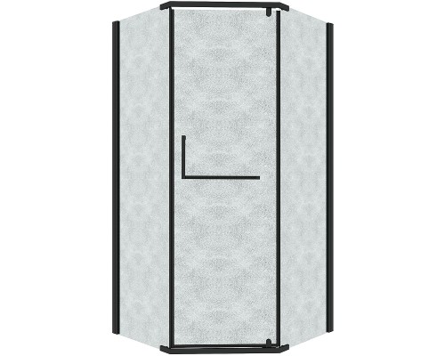 Душевой уголок Grossman Pragma 100х100 302.K33.03.1010.21.02 профиль Черный матовый стекло шиншилла