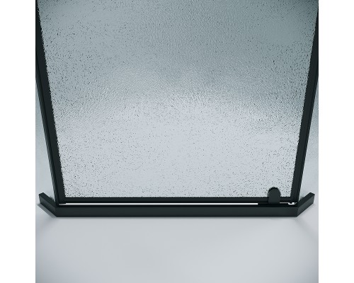 Душевой уголок Grossman Pragma 100х100 302.K33.03.1010.21.02 профиль Черный матовый стекло шиншилла