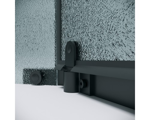 Душевой уголок Grossman Pragma 100х100 302.K33.03.1010.21.02 профиль Черный матовый стекло шиншилла