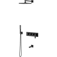 Душевая система Teska Euro X EX3680 Черный матовый