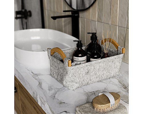 Корзина для аксессуаров WasserKRAFT Aula WB-110-L Серая