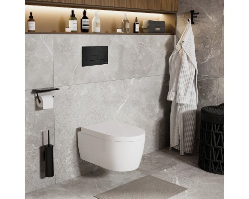 Инсталляция WasserKRAFT Aller 10TLT.010.ME.MB03 для унитаза с Черной матовой клавишей смыва