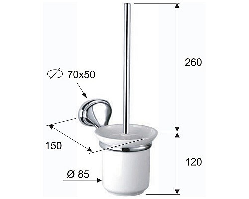 Ершик для унитаза Remer 900 NV66CR Хром