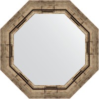 Зеркало Evoform Octagon 54х54 BY 3667 в багетной раме - Серебряный бамбук 73 мм