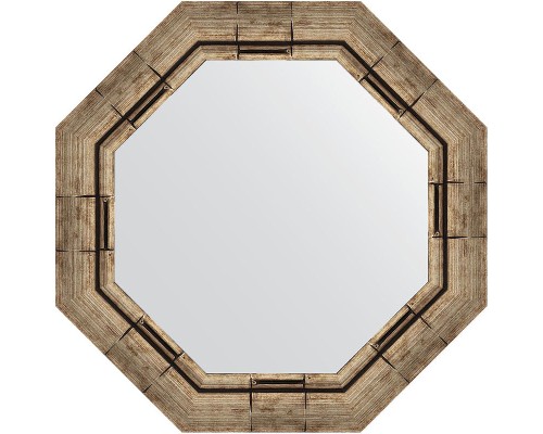 Зеркало Evoform Octagon 54х54 BY 3667 в багетной раме - Серебряный бамбук 73 мм