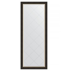 Зеркало Evoform Exclusive-G Floor 198х79 с гравировкой в багетной раме - Черное дерево с золотом 71 мм