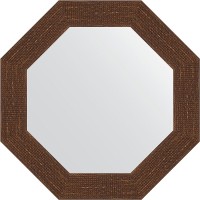 Зеркало Evoform Octagon 53х53 в багетной раме - Мозаика античная медь 70 мм