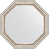 Зеркало Evoform Octagon 77х77 в багетной раме - Римское серебро 88 мм