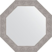 Зеркало Evoform Octagon 77х77 в багетной раме - Чеканка серебряная 90 мм