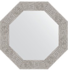 Зеркало Evoform Octagon 67х67 в багетной раме - Волна хром 90 мм