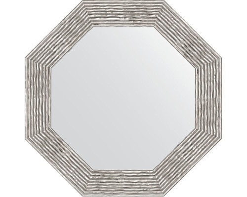 Зеркало Evoform Octagon 67х67 в багетной раме - Волна хром 90 мм