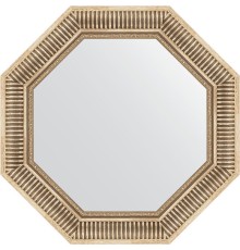 Зеркало Evoform Octagon 78х78 в багетной раме - Серебряный акведук 93 мм