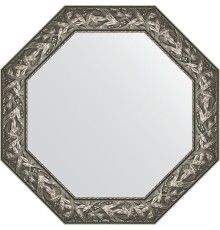 Зеркало Evoform Octagon 79х79 в багетной раме - Византия серебро 99 мм