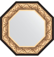 Зеркало Evoform Octagon 60х60 в багетной раме - Барокко золото 106 мм