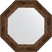 Зеркало Evoform Octagon 83х83 в багетной раме - Состаренное дерево с орнаментом 120 мм