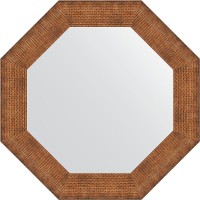 Зеркало Evoform Octagon 67х67 в багетной раме - Медная кольчуга 88 мм