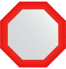 Зеркало Evoform Octagon 77х77 в багетной раме - Красная волна 89 мм