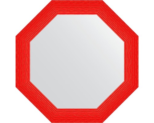 Зеркало Evoform Octagon 77х77 в багетной раме - Красная волна 89 мм