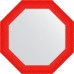 Зеркало Evoform Octagon 77х77 в багетной раме - Красная волна 89 мм