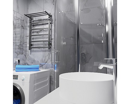 Электрический полотенцесушитель Altasan ПарусПроф 80х50 ПарусПроф8050ПГ с полкой Графит