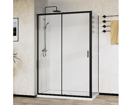 Душевой уголок Vincea City 110x90 VSR-5CT9011CLB профиль Черный стекло прозрачное