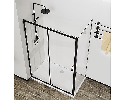 Душевой уголок Vincea City 110x90 VSR-5CT9011CLB профиль Черный стекло прозрачное