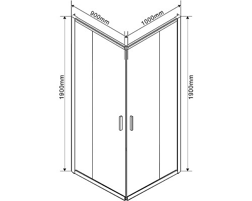 Душевой уголок Vincea Garda 100x90 VSS-1G9010CLG профиль Брашированное золото стекло прозрачное