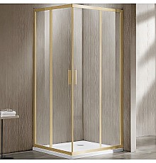 Душевой уголок Vincea Garda 100x90 VSS-1G9010CLG профиль Брашированное золото стекло прозрачное