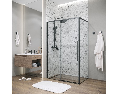 Душевая стенка Grossman Galaxy 80 200.K33.01.80.21.00 профиль Черный матовый стекло прозрачное