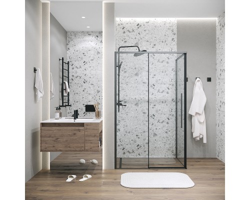 Душевая стенка Grossman Galaxy 80 200.K33.01.80.21.00 профиль Черный матовый стекло прозрачное