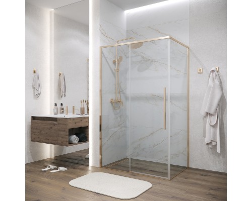 Душевая стенка Grossman Galaxy 80 200.K33.01.80.32.00 профиль Золото сатин стекло прозрачное