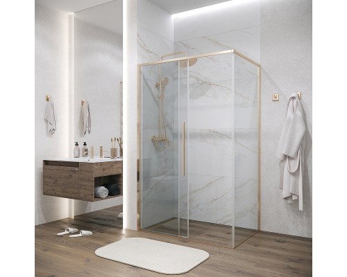 Душевая стенка Grossman Galaxy 80 200.K33.01.80.32.00 профиль Золото сатин стекло прозрачное