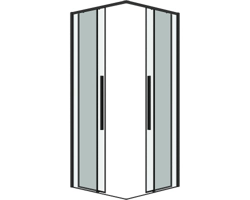 Душевой уголок Grossman Galaxy 90х90 300.K33.01.9090.21.00 профиль Черный матовый стекло прозрачное