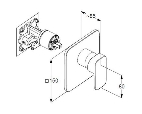 Смеситель для душа Kludi Renon 427553975 Черный матовый