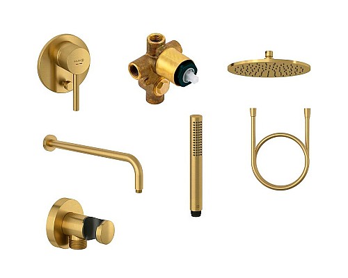 Душевая система Kludi Bozz 38736N076 Золото брашированное